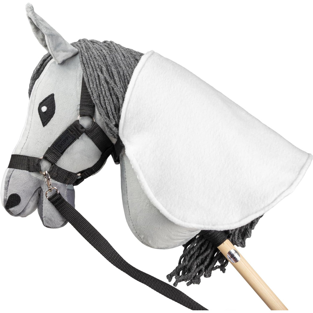Szara - Derka i Nauszniki dla Hobby Horse / Konika na Kiju na Patyku - Skippi
