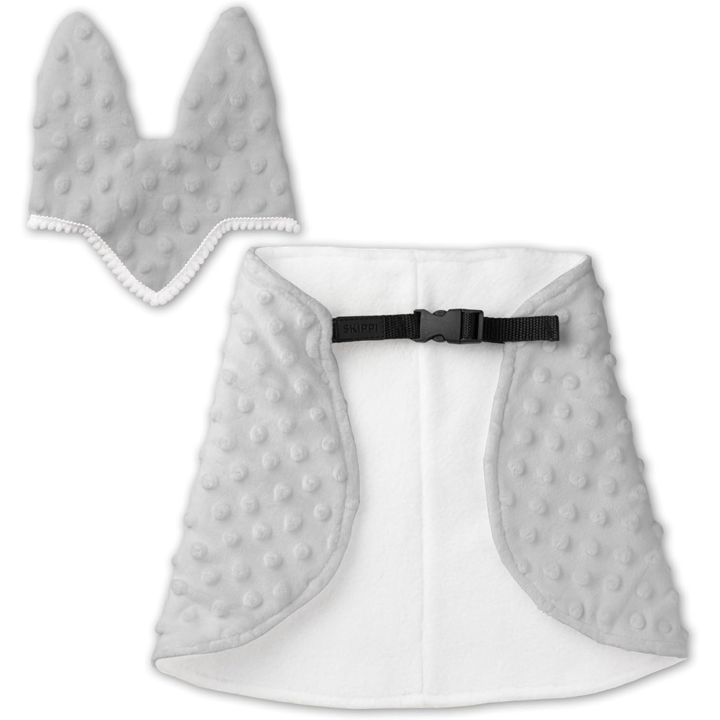 Szara - Derka i Nauszniki dla Hobby Horse / Konika na Kiju na Patyku - Skippi