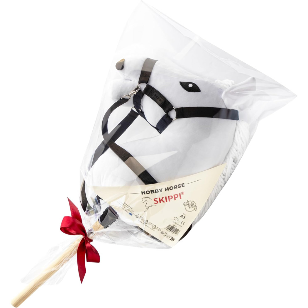 Biały A3 - Polski Hobby Horse - Koń na Kiju - Konik na Patyku - Skippi