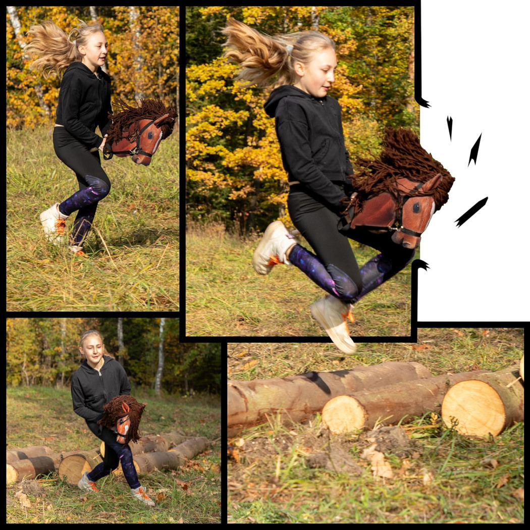 Bursztynowy A3 - Polski Hobby Horse - Koń na Kiju - Konik na Patyku - Skippi