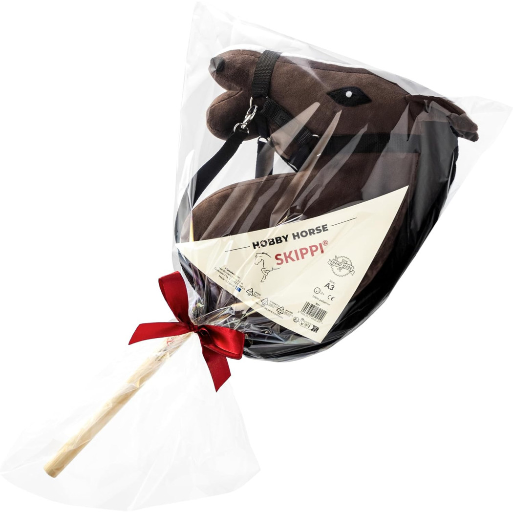 Gniady A3 - Polski Hobby Horse - Koń na Kiju - Brązowy Konik na Patyku - Skippi