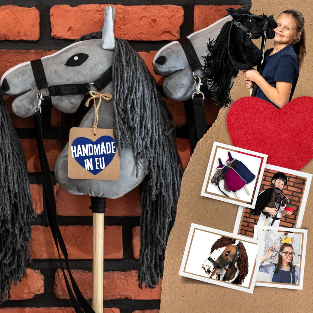 Szary A5 - Polski Hobby Horse - Koń na Kiju - Konik na Patyku - Skippi