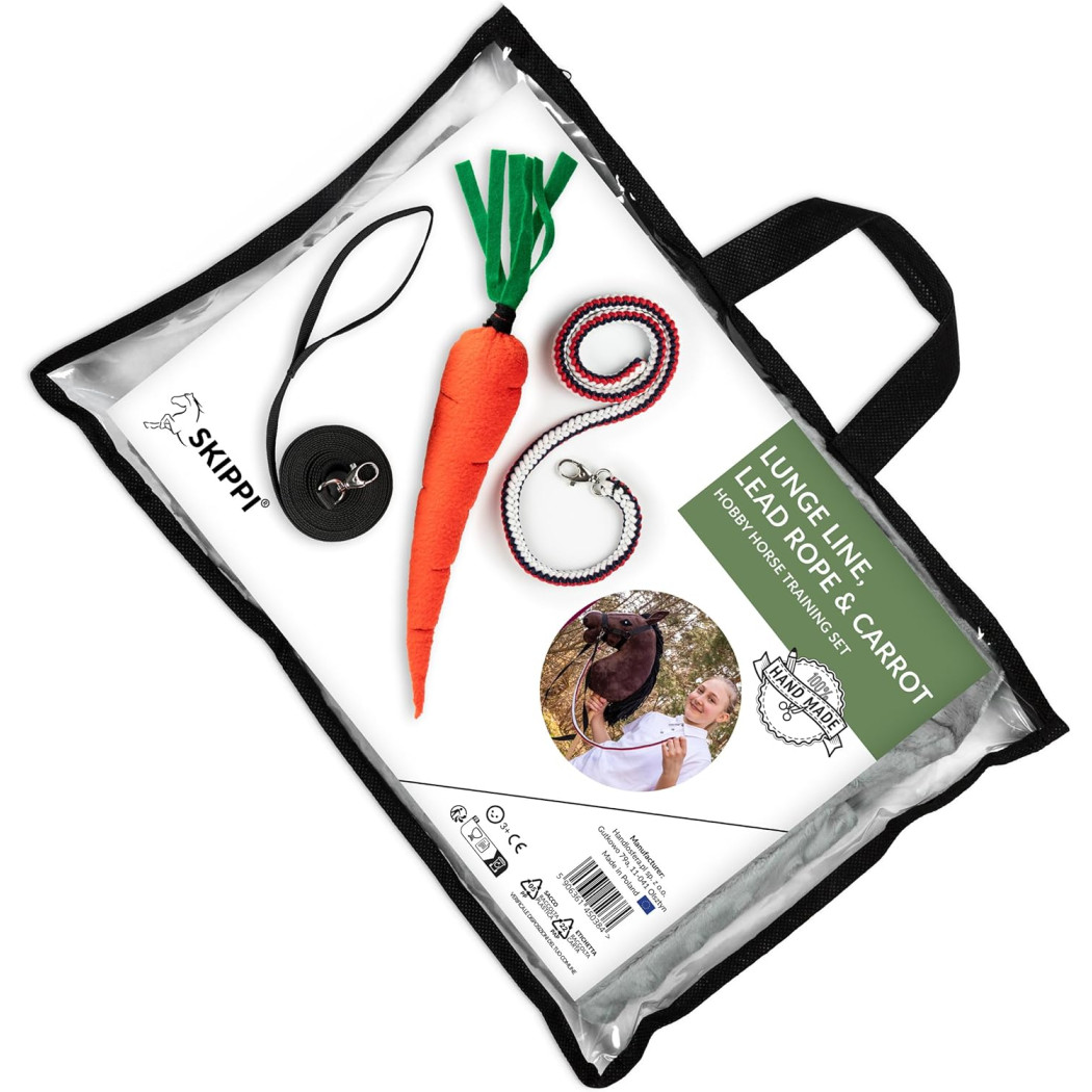 Lonża Uwiąz i Marchewka - Akcesoria Treningowe dla Hobby Horse / Konika na Kiju na Patyku - Skippi