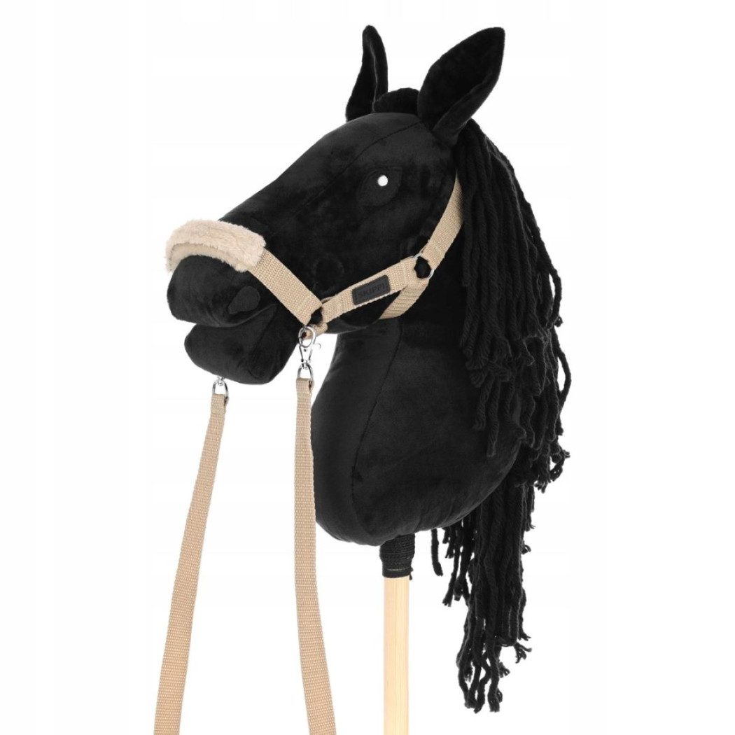 Beżowy - Kantar/Wodze i 2 wymienne futerka dla Hobby Horse / Konika na Kiju na Patyku - Skippi