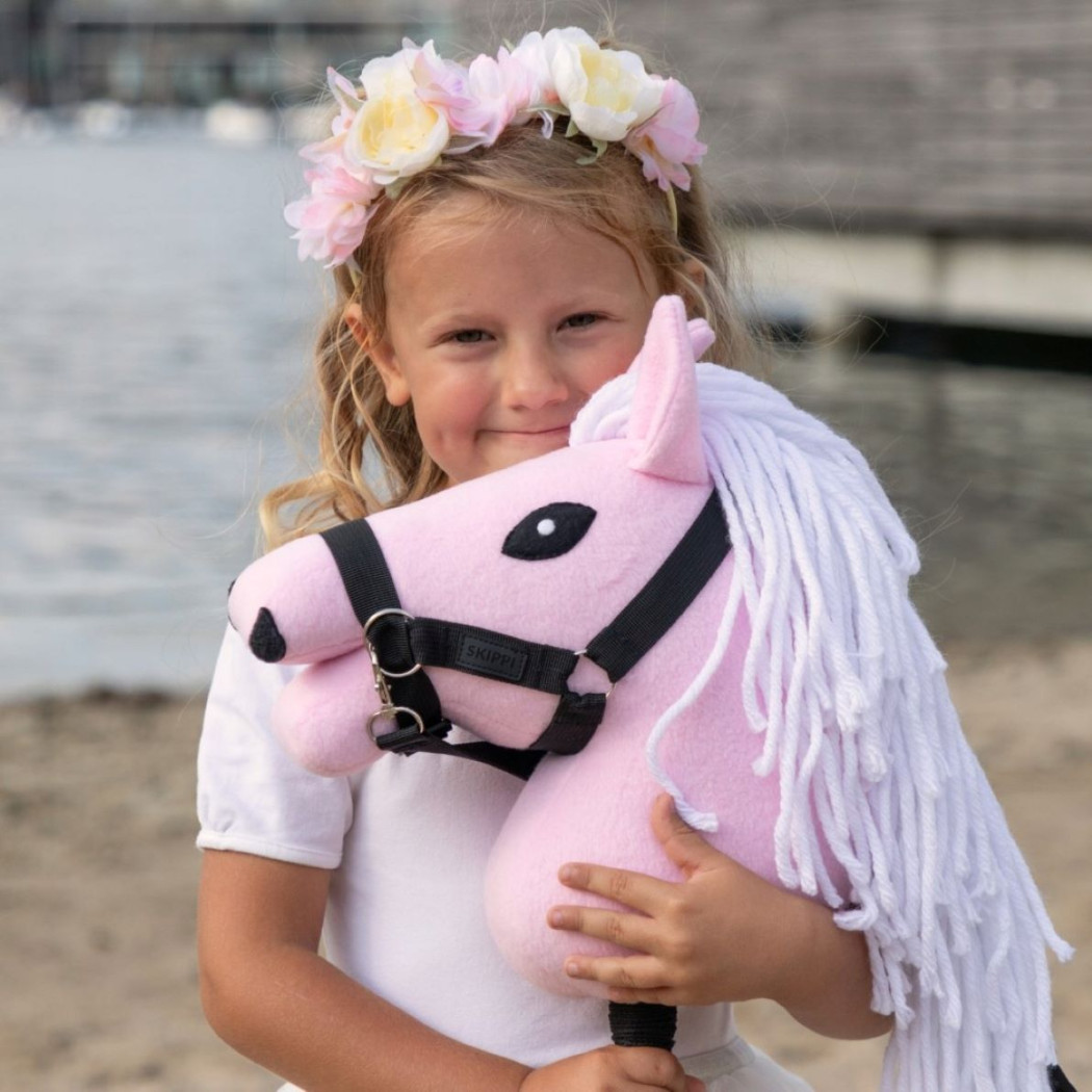 Czarny - Kantar/Wodze i 2 wymienne futerka dla Hobby Horse / Konika na Kiju na Patyku - Skippi