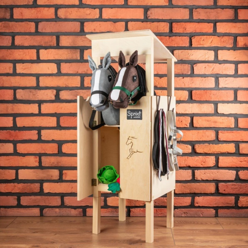 Podwójna Drewniana Stajnia dla Hobby Horse / Konika na Kiju na Patyku - Skippi