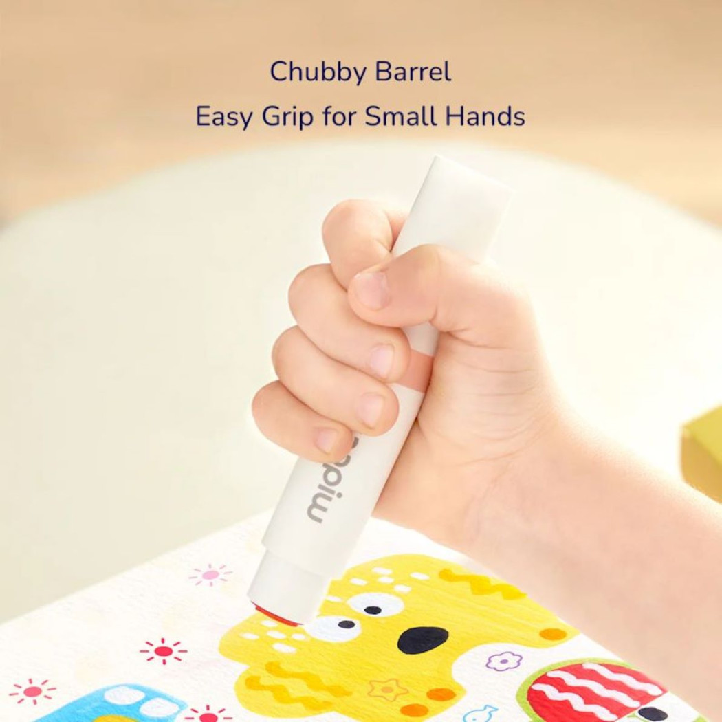 Marker Zmywalny 12  Kolorów - Okrągła Końcówka - Mideer