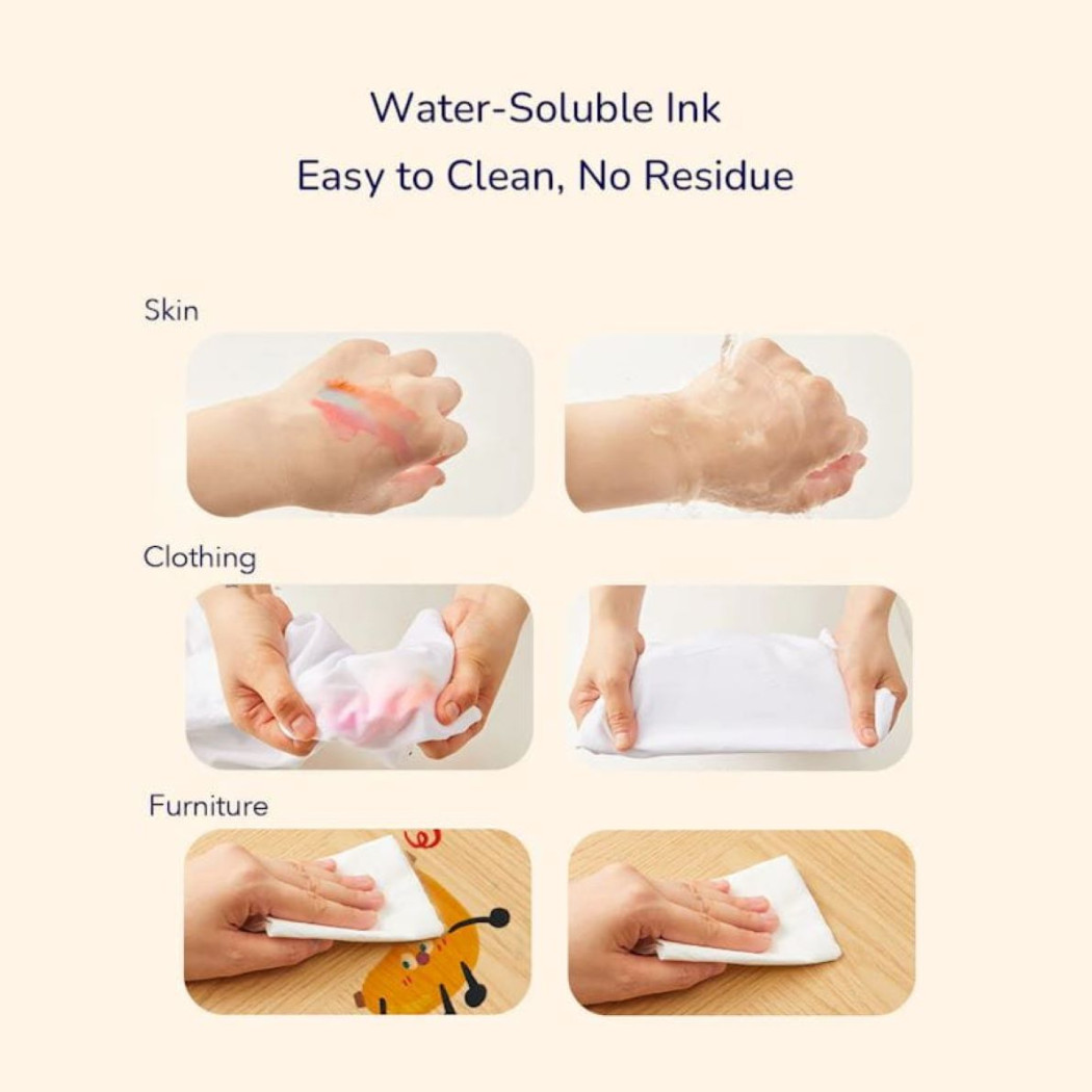 Marker Zmywalny 12  Kolorów - Okrągła Końcówka - Mideer