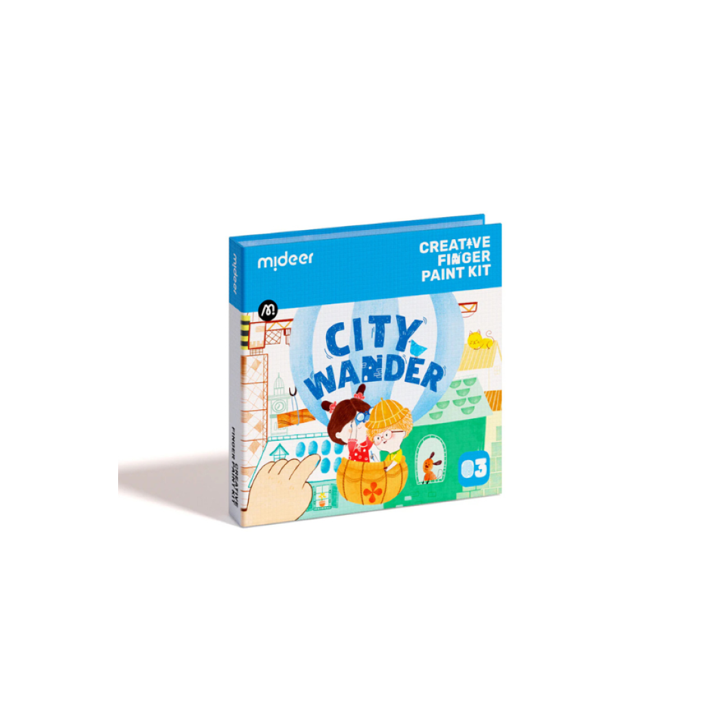 Miejska Wędrówka - Kreatywny Zeszyt do Malowania Palcami - Mideer
