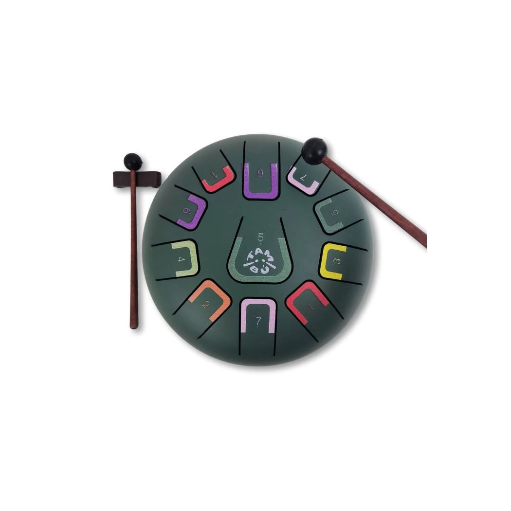 Tambu - Stalowy Bębenek Językowy - Zielony Mat - Juegaconmigo