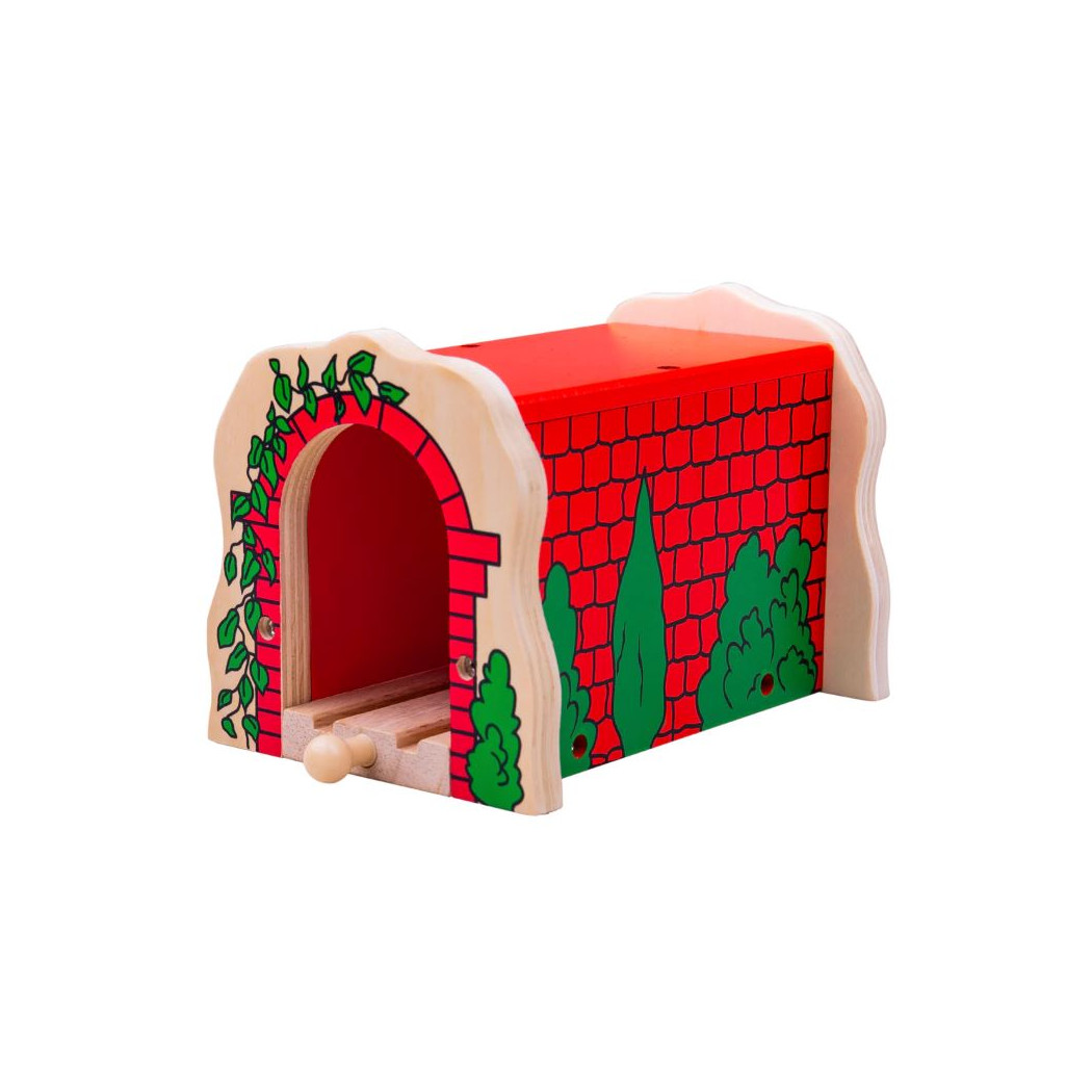 Ceglany Tunel z Pnączem i Torem - seria Drewniana Kolejka - BigJigs