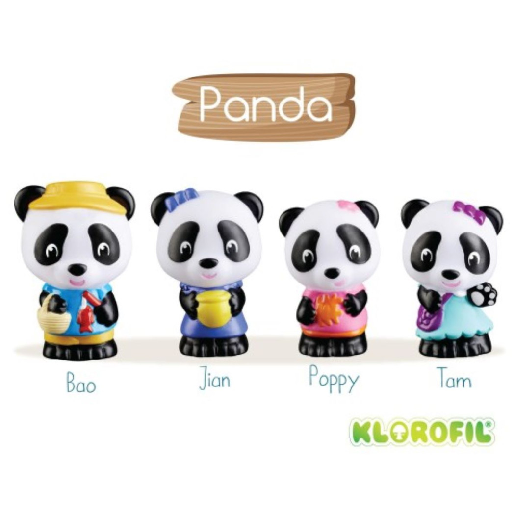 Panda - Rodzina Misiów Panda - Zestaw 4 Figurek - Klorofil