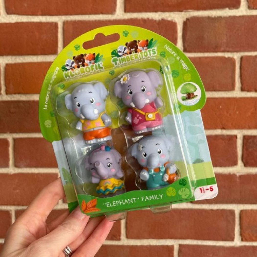 Elephant - Rodzina Słoni - Zestaw 4 Figurek - Klorofil