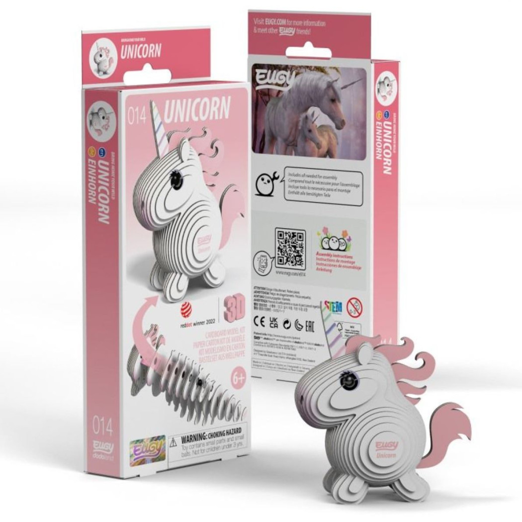 Różowy Jednorożec - Eko Układanka 3D - Eugy