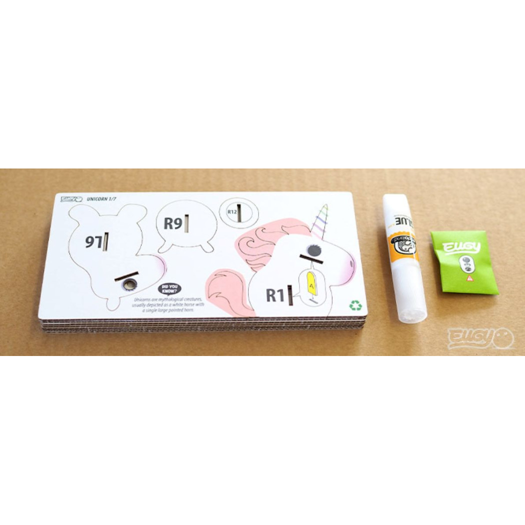 Różowy Jednorożec - Eko Układanka 3D - Eugy