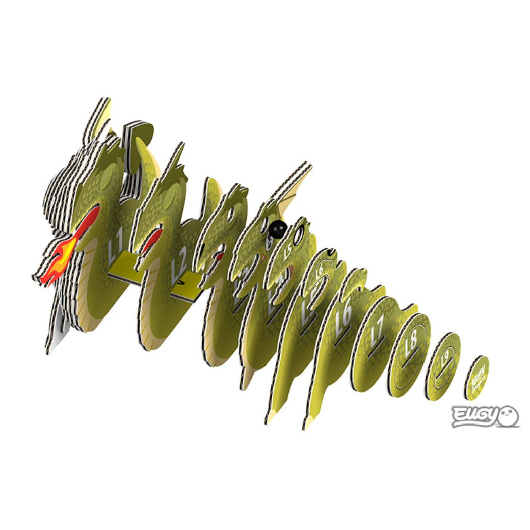 Zielony Smok - Eko Układanka 3D - Eugy