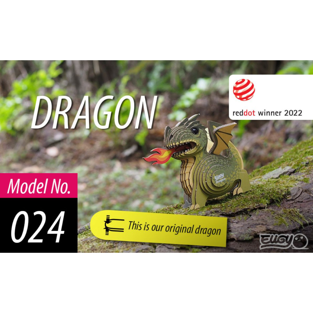 Zielony Smok - Eko Układanka 3D - Eugy