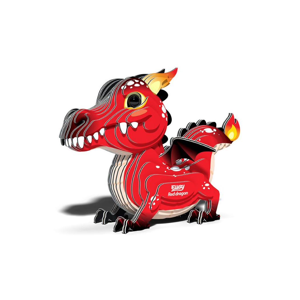 Czerwony Smok - Eko Układanka 3D - Eugy