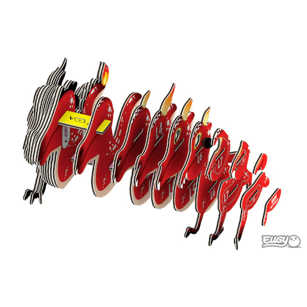 Czerwony Smok - Eko Układanka 3D - Eugy