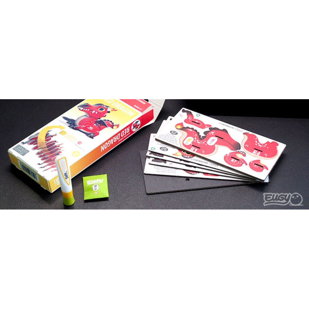 Czerwony Smok - Eko Układanka 3D - Eugy