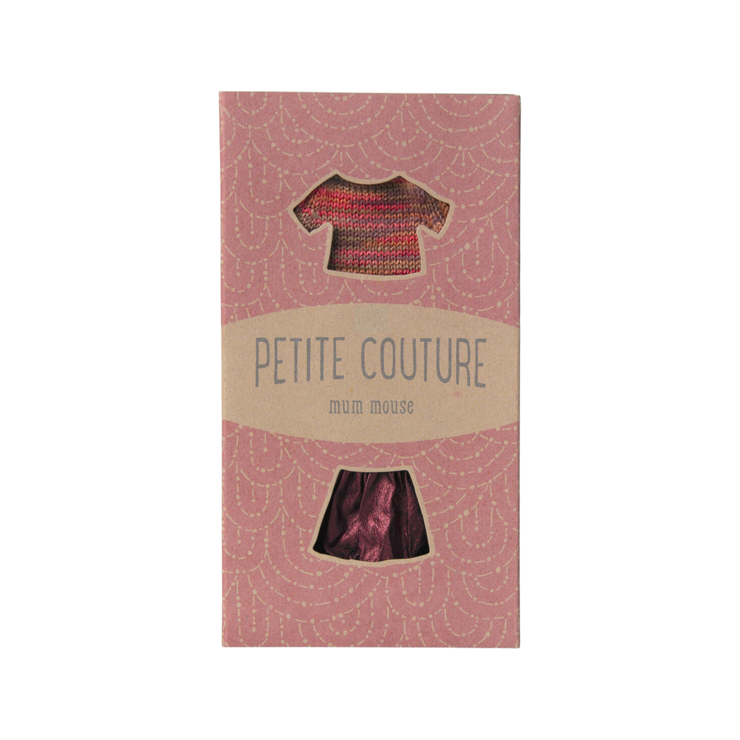 Kolorowy Sweterek i Spódnica - Ubranko Dla Myszki Mamy - Mum Mouse - Maileg