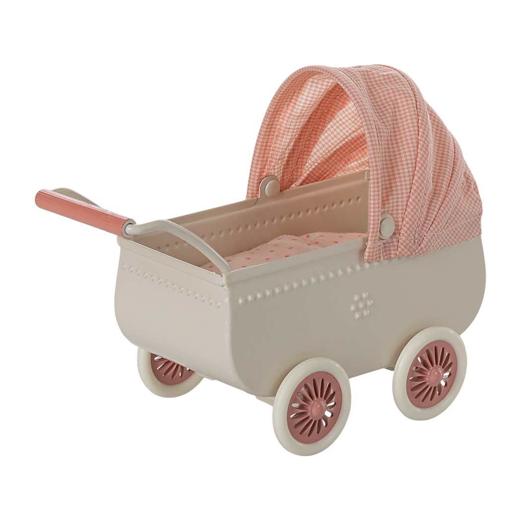 Koralowy Głęboki Wózek dla Myszek - Akcesoria dla Myszek - Maileg