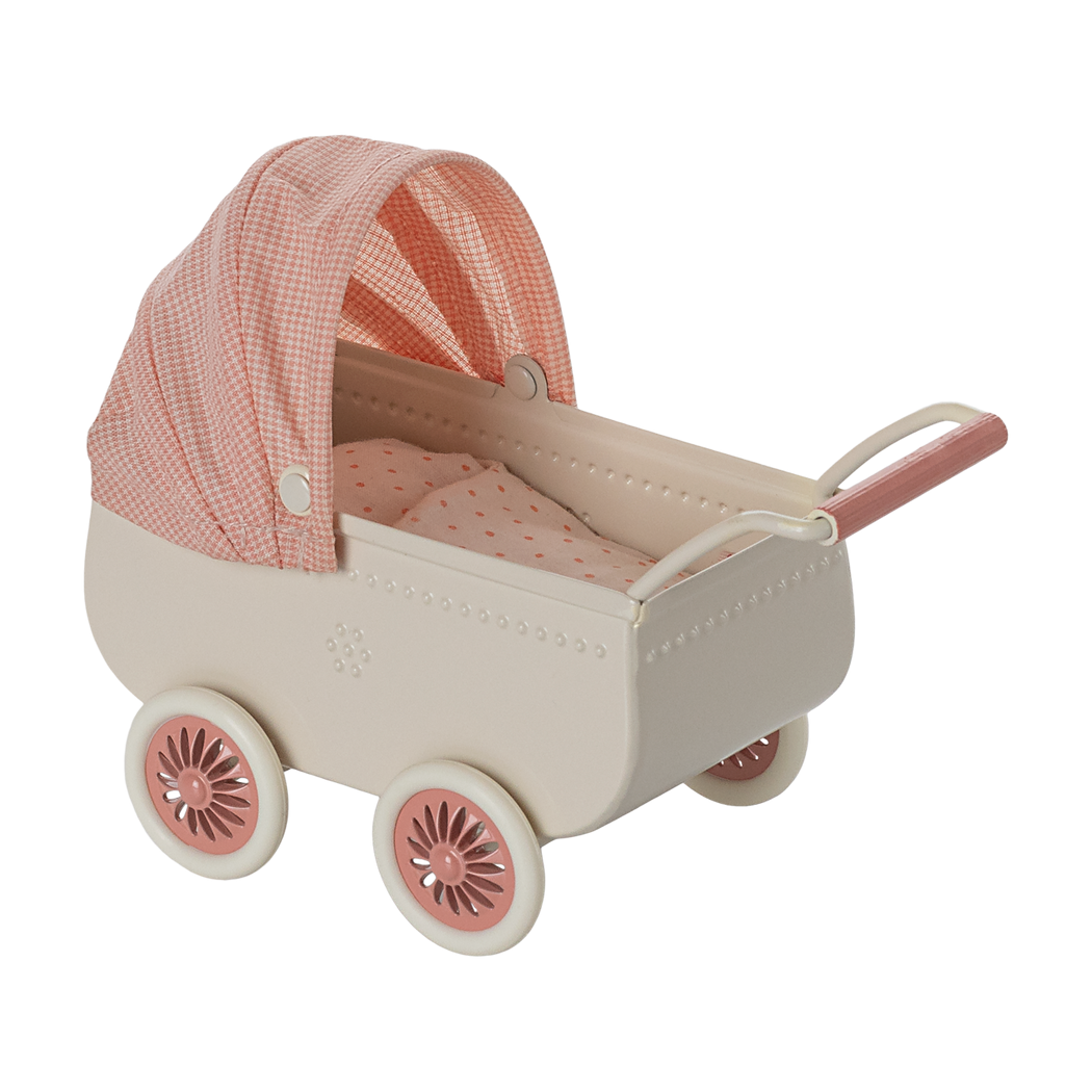 Koralowy Głęboki Wózek dla Myszek - Akcesoria dla Myszek - Maileg