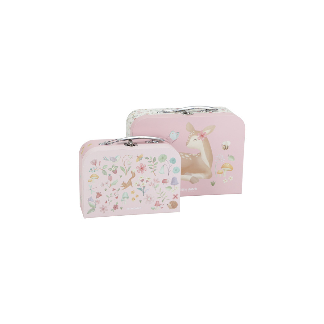 Różowy Zestaw 2 Walizeczek - Kuferki dla Dzieci - Fairy Garden - Little Dutch