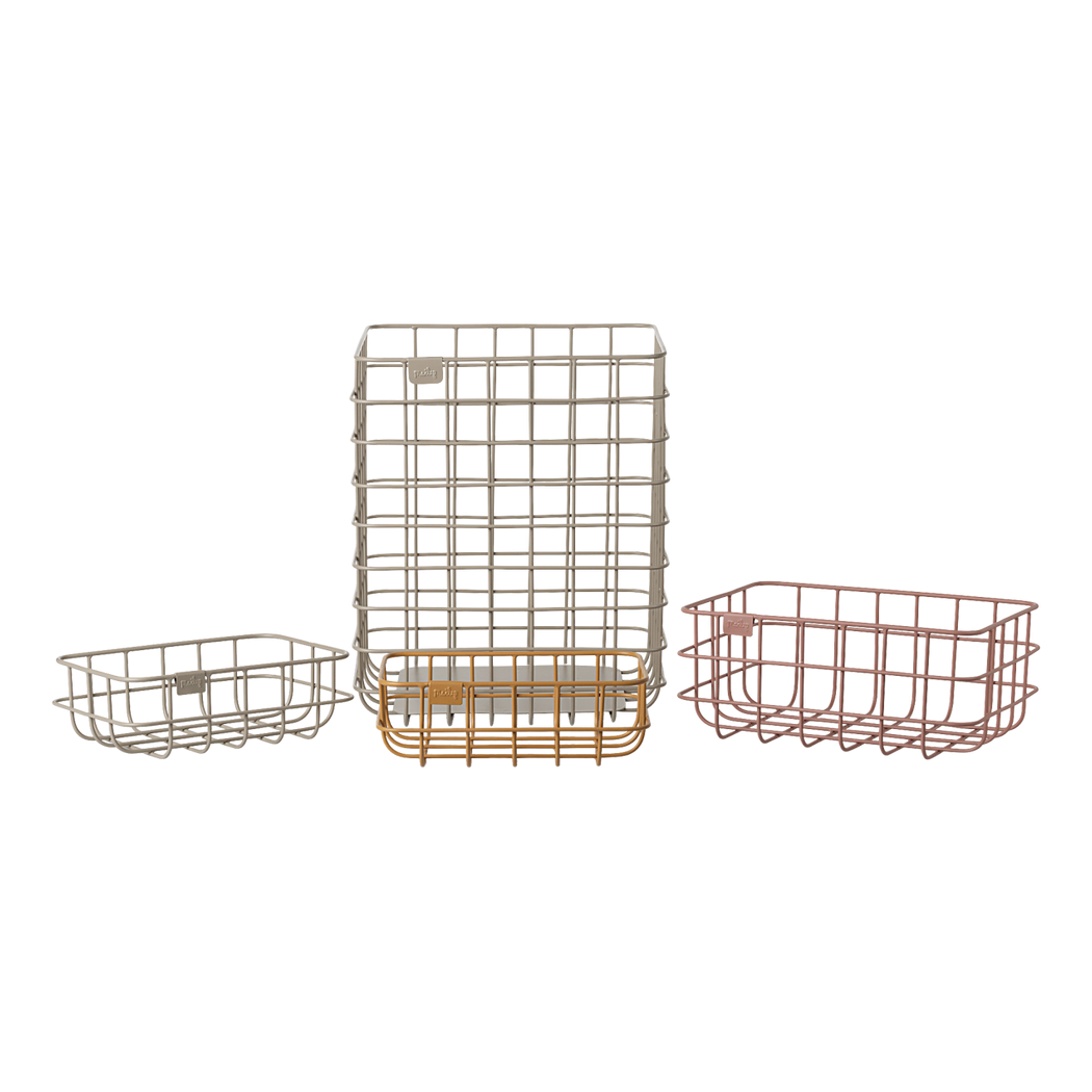 Zestaw Czterech Kolorowych Metalowych Koszyków - Maileg