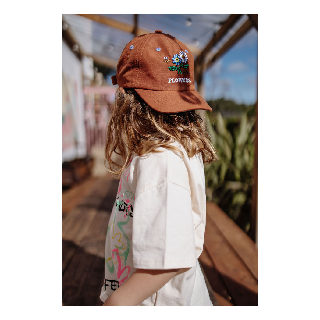 Lniana Czapka z Daszkiem 6+ - Linen Flowers - Hello Hossy