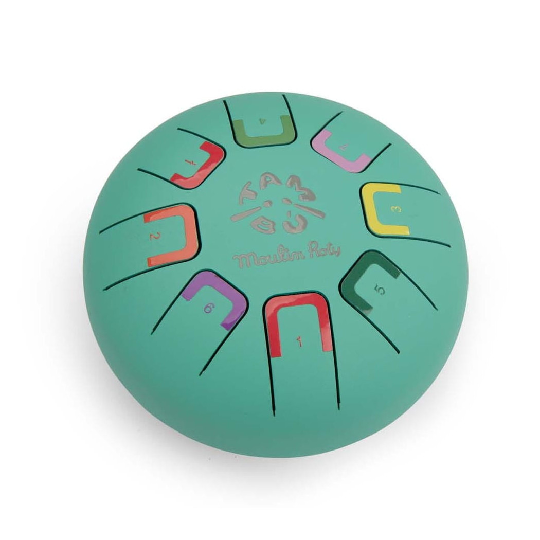 Zielony Bębenek Językowy - Stalowy 18,5 cm - Dans La Jungle - Moulin Roty