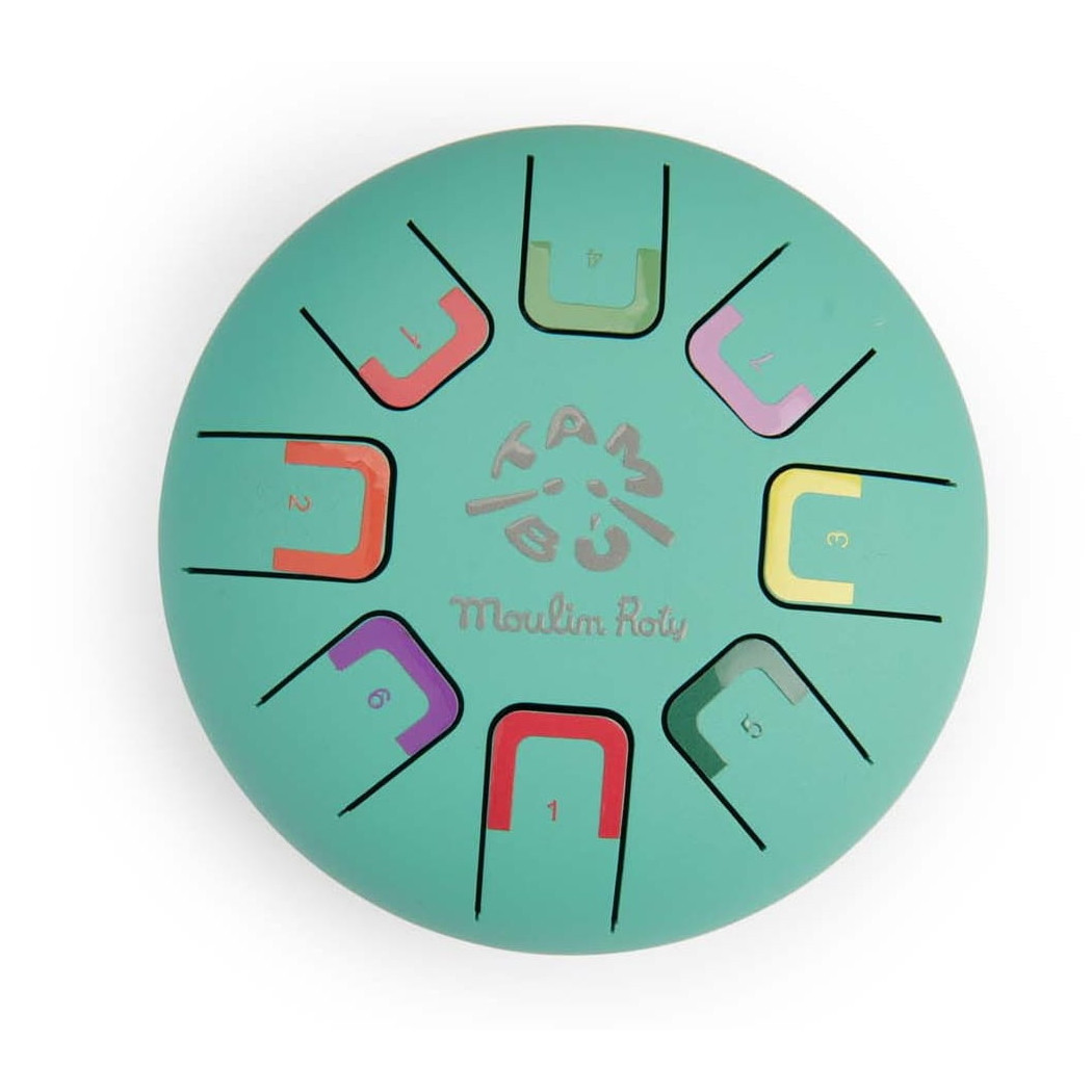 Zielony Bębenek Językowy - Stalowy 18,5 cm - Dans La Jungle - Moulin Roty