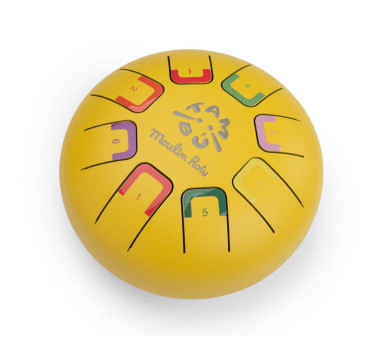 Żółty Bębenek Językowy - Stalowy 18,5 cm - LES POPIPOP - Moulin Roty
