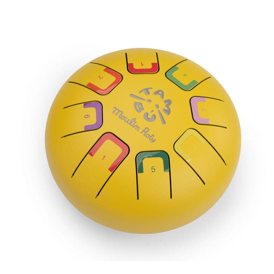 Żółty Bębenek Językowy - Stalowy 18,5 cm - LES POPIPOP - Moulin Roty