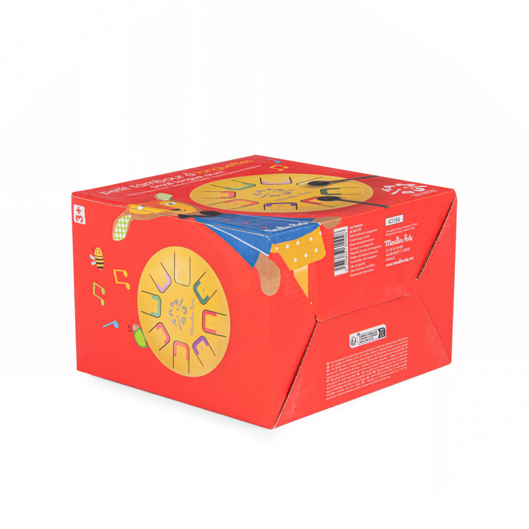 Żółty Bębenek Językowy - Stalowy 18,5 cm - LES POPIPOP - Moulin Roty