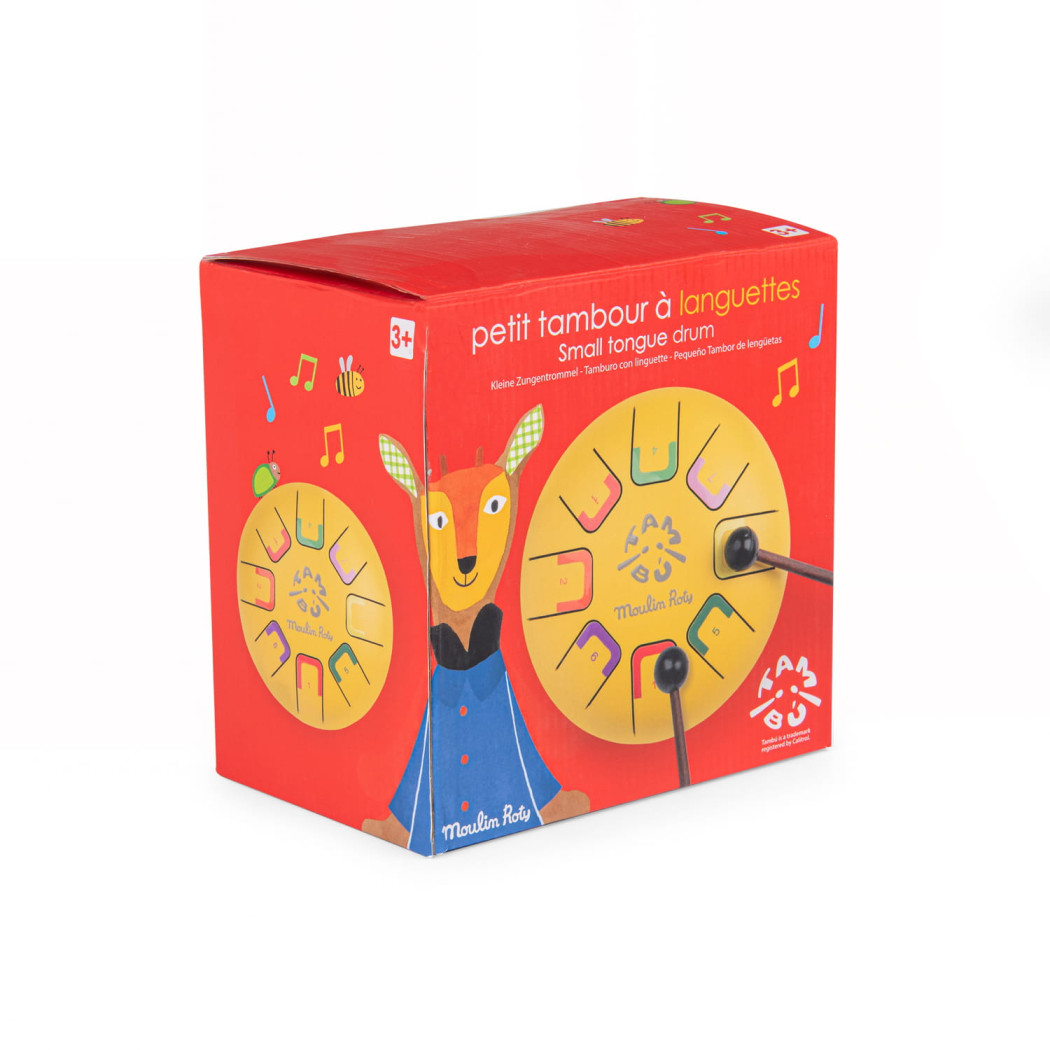 Żółty Bębenek Językowy - Stalowy 18,5 cm - LES POPIPOP - Moulin Roty