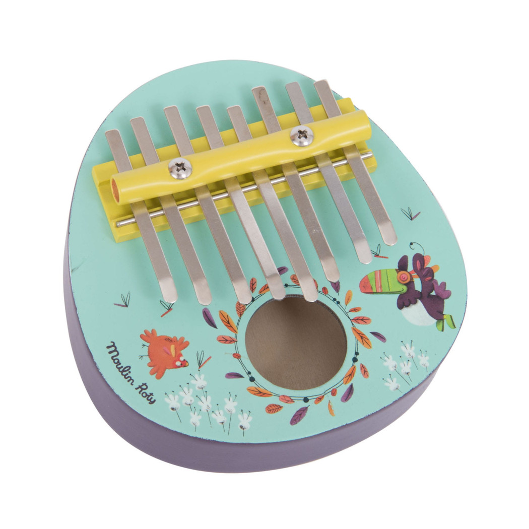 Zielona Drewniana Kalimba - Instrument dla Dzieci - Dans La Jungle - Moulin Roty