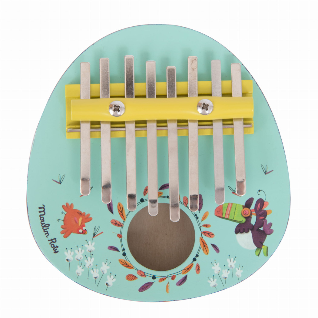 Zielona Drewniana Kalimba - Instrument dla Dzieci - Dans La Jungle - Moulin Roty