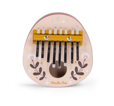 Różowa Drewniana Kalimba - Instrument dla Dzieci - Apres La Pluie - Moulin Roty