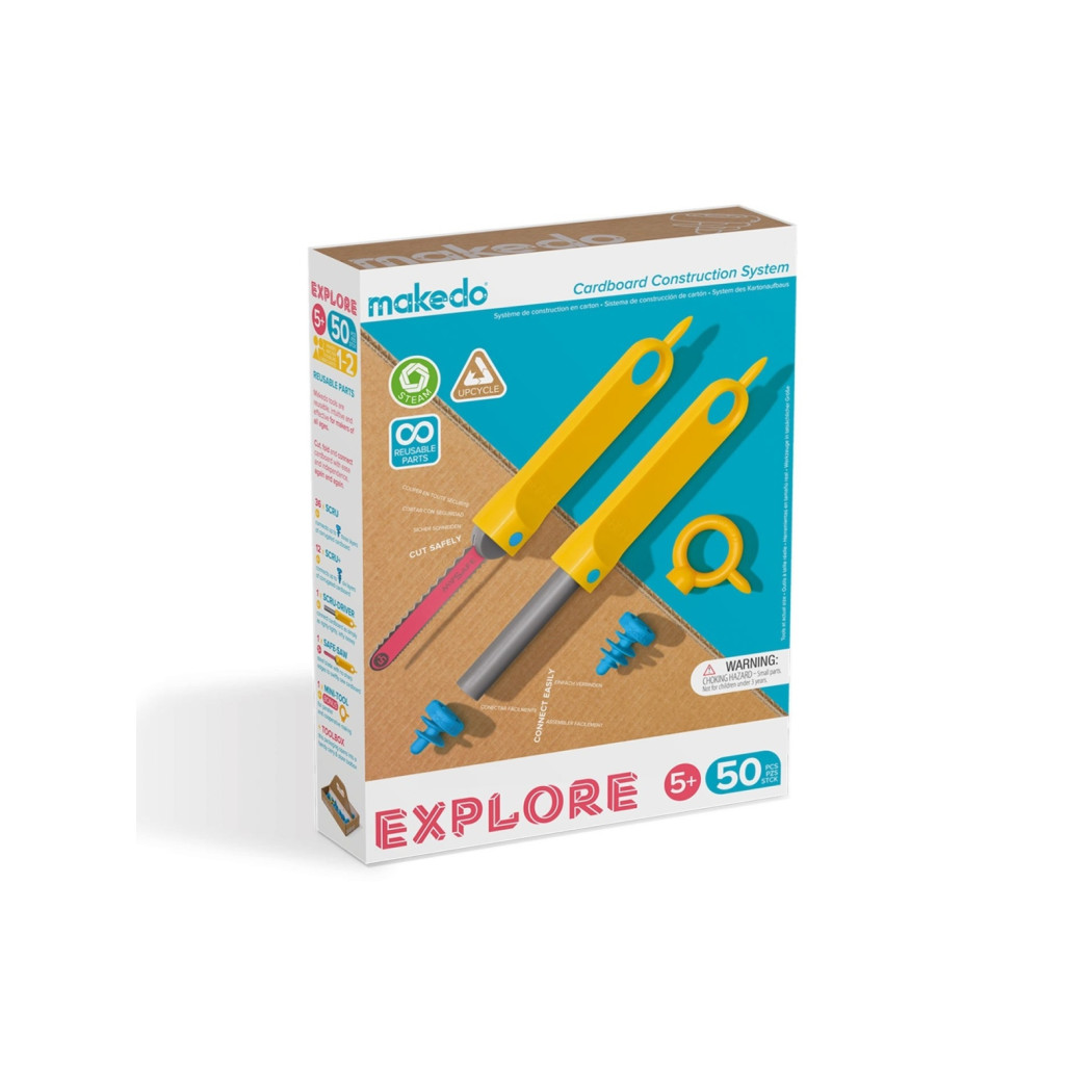 Explore 50 elementów - Zestaw Narzędzi do Konstruowania - Makedo