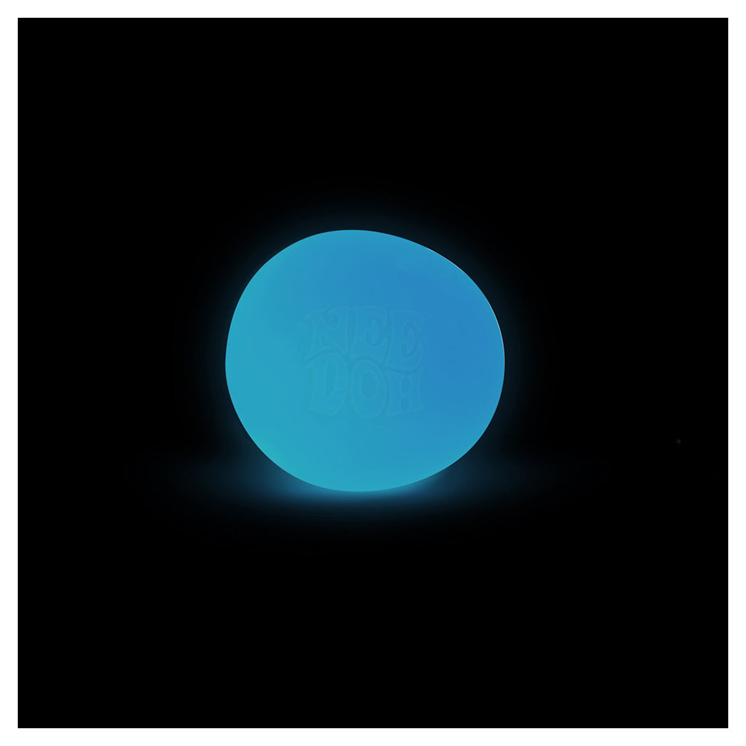 Niebieska Piłka Świecąca w Ciemności - Zabawka Fluorescencyjna - Gniotek Antystresowy - NeeDoh