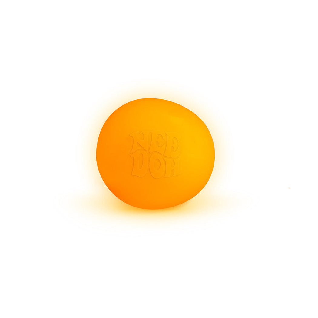 Pomarańczowa Piłka Świecąca w Ciemności - Zabawka Fluorescencyjna - Gniotek Antystresowy - NeeDoh