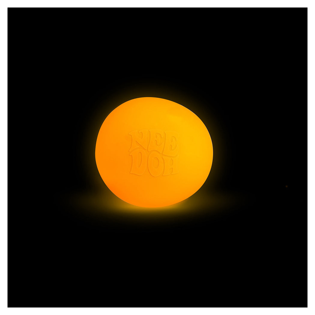 Pomarańczowa Piłka Świecąca w Ciemności - Zabawka Fluorescencyjna - Gniotek Antystresowy - NeeDoh