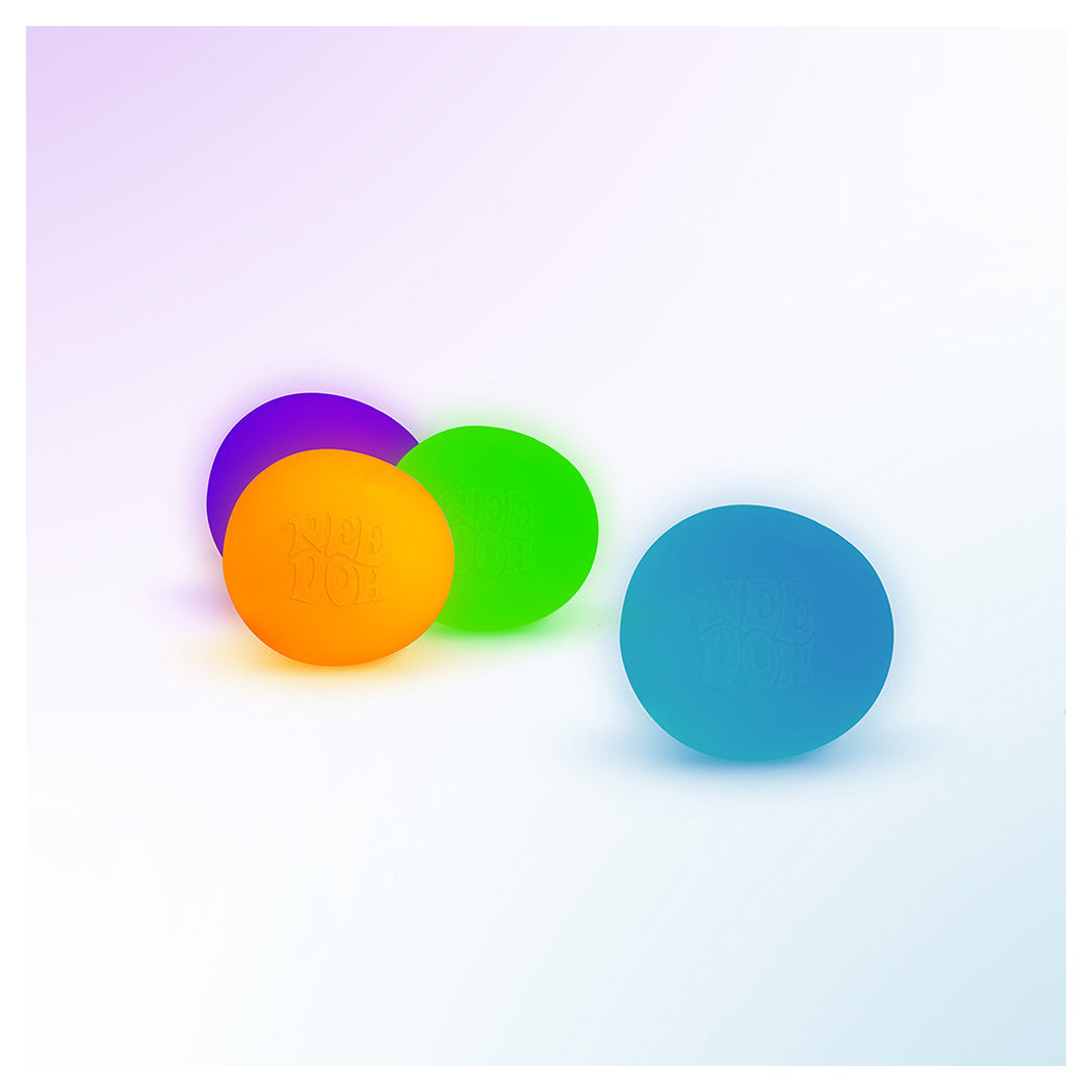 Pomarańczowa Piłka Świecąca w Ciemności - Zabawka Fluorescencyjna - Gniotek Antystresowy - NeeDoh