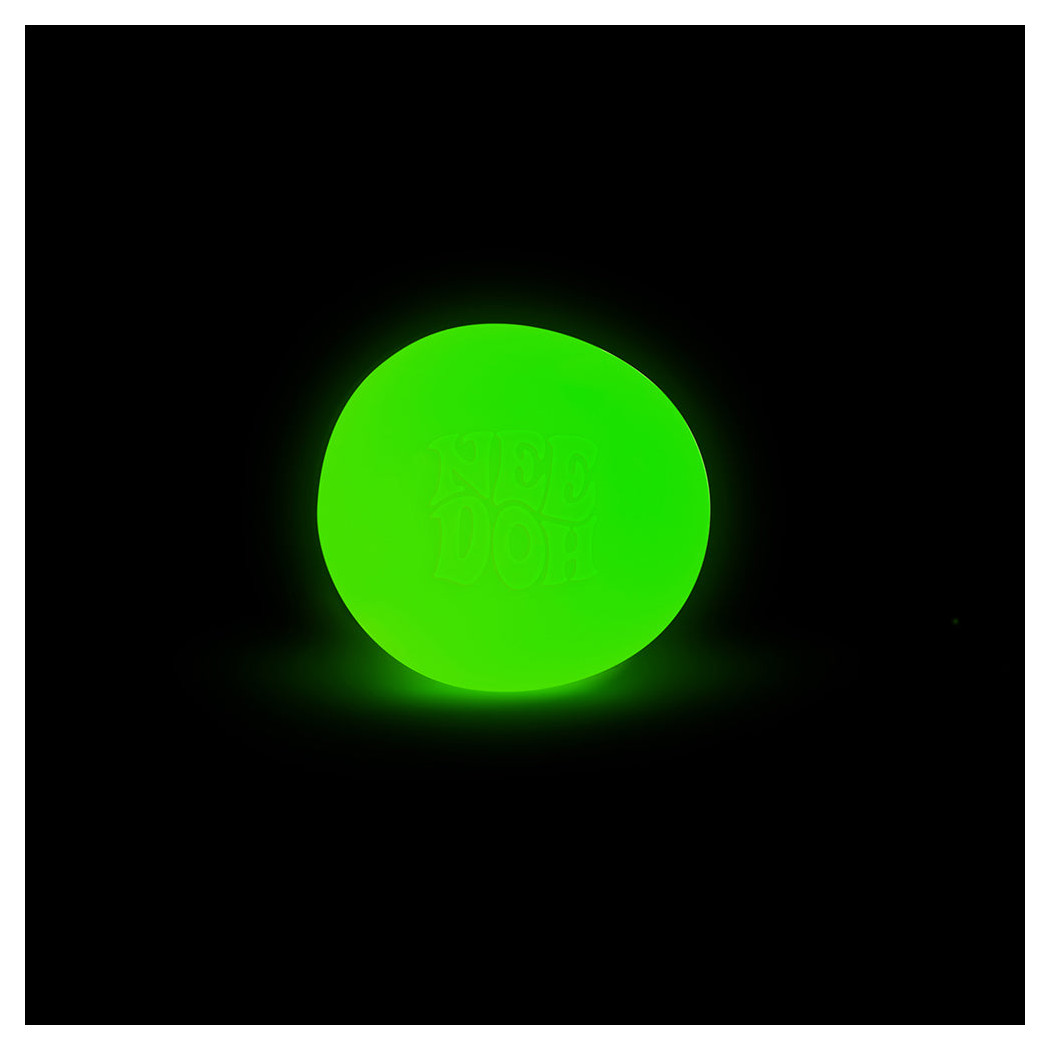 Zielona Piłka Świecąca w Ciemności - Zabawka Fluorescencyjna - Gniotek Antystresowy - NeeDoh