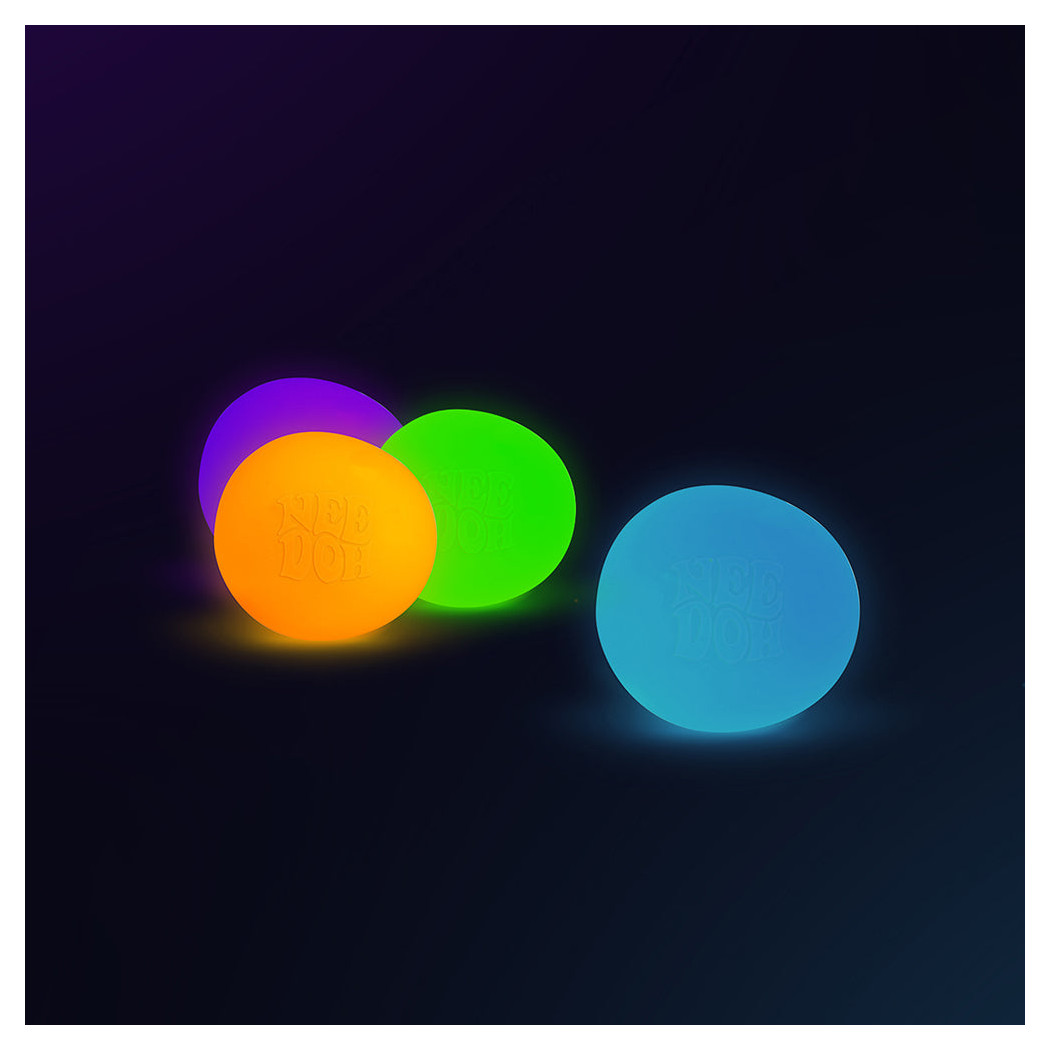 Zielona Piłka Świecąca w Ciemności - Zabawka Fluorescencyjna - Gniotek Antystresowy - NeeDoh