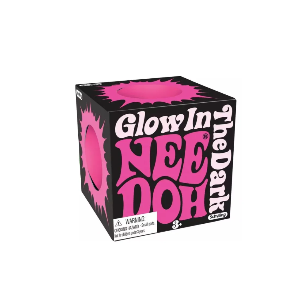 Różowa Piłka Świecąca w Ciemności - Zabawka Fluorescencyjna - Gniotek Antystresowy - NeeDoh