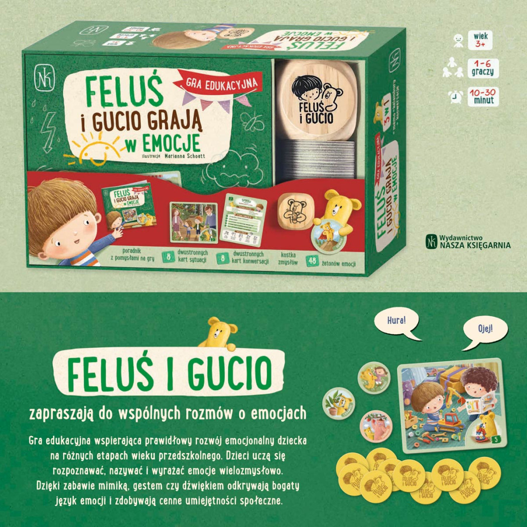 Feluś i Gucio grają w emocje - Rodzinna Gra Edukacyjna - Nasza Księgarnia
