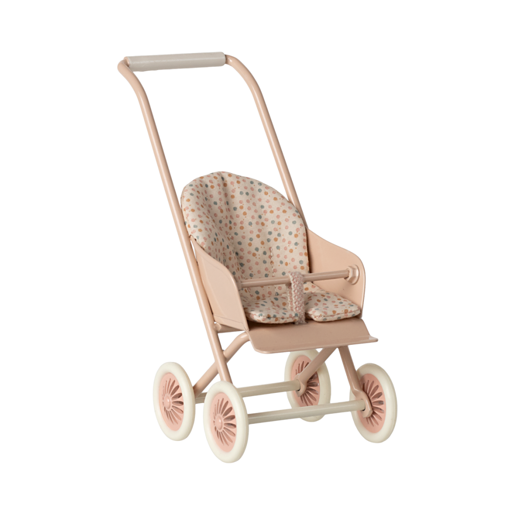 Różowy Wózek Spacerówka - Stroller Micro - dla Myszek i Króliczków - Maileg