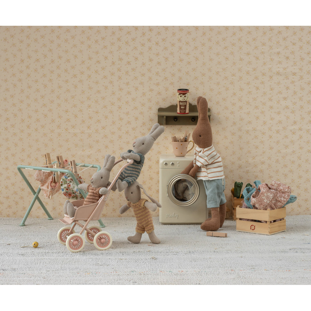 Różowy Wózek Spacerówka - Stroller Micro - dla Myszek i Króliczków - Maileg